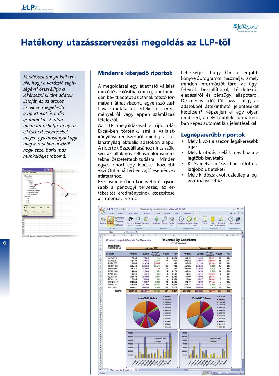 Mindenre kiterjedő riportok A megoldással egy átlátható vállalati működés valósítható meg, ahol minden bevitt adatot az Önnek tetsző formában láthat viszont, legyen szó cash flow kimutatásról,