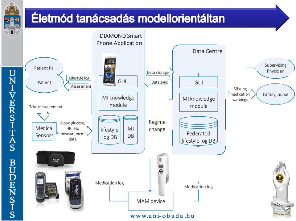 Physician Family, nurse Medical Sensors Blood glucose, HR, etc measurement data lifestyle