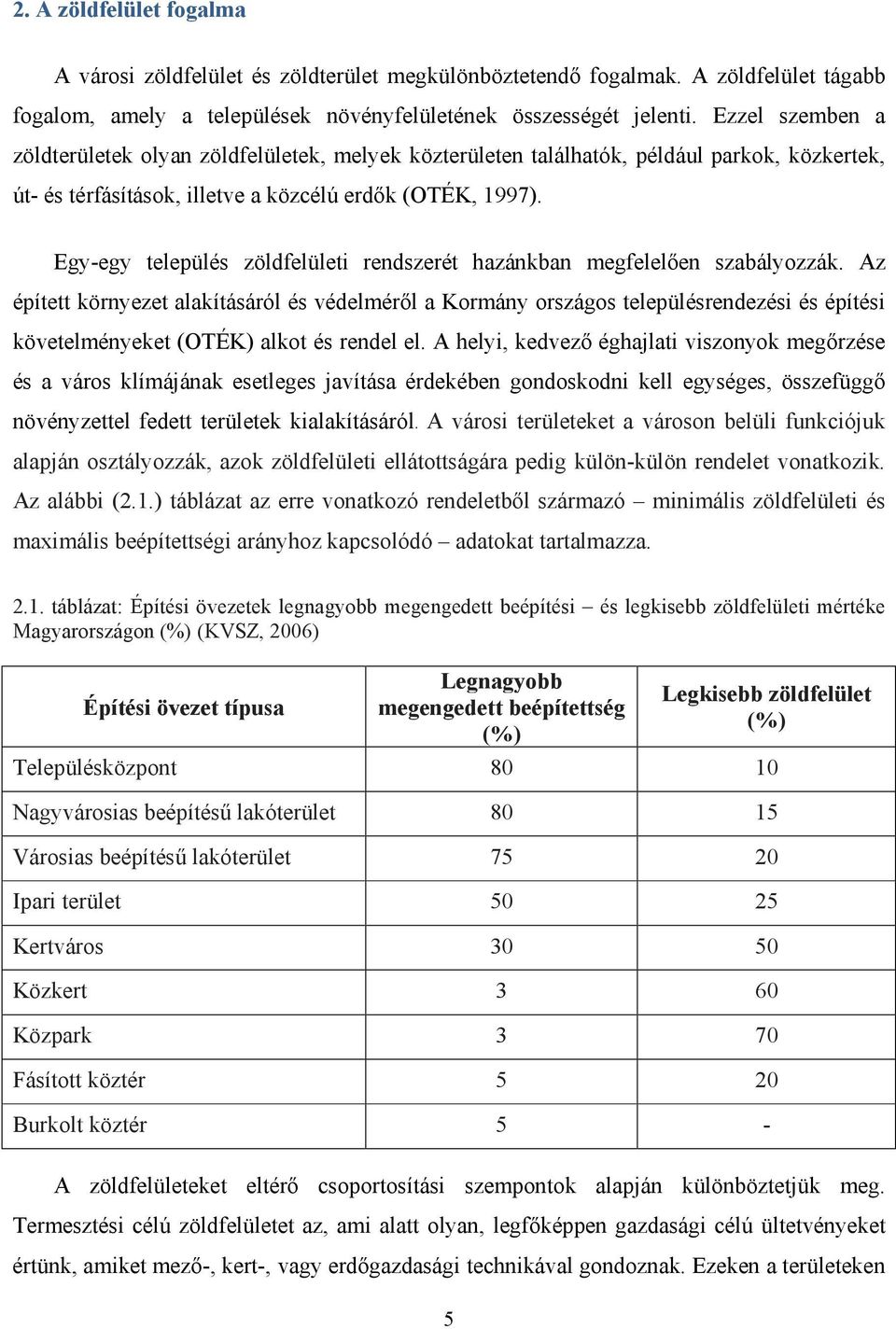 Egy-egy település zöldfelületi rendszerét hazánkban megfelelően szabályozzák.