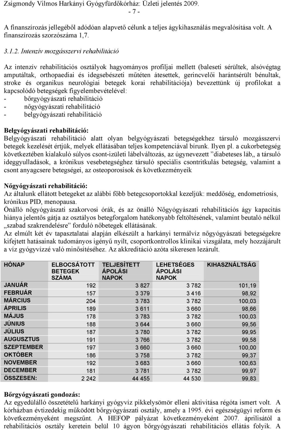 Intenzív mozgásszervi rehabilitáció Az intenzív rehabilitációs osztályok hagyományos profiljai mellett (baleseti sérültek, alsóvégtag amputáltak, orthopaediai és idegsebészeti műtéten átesettek,