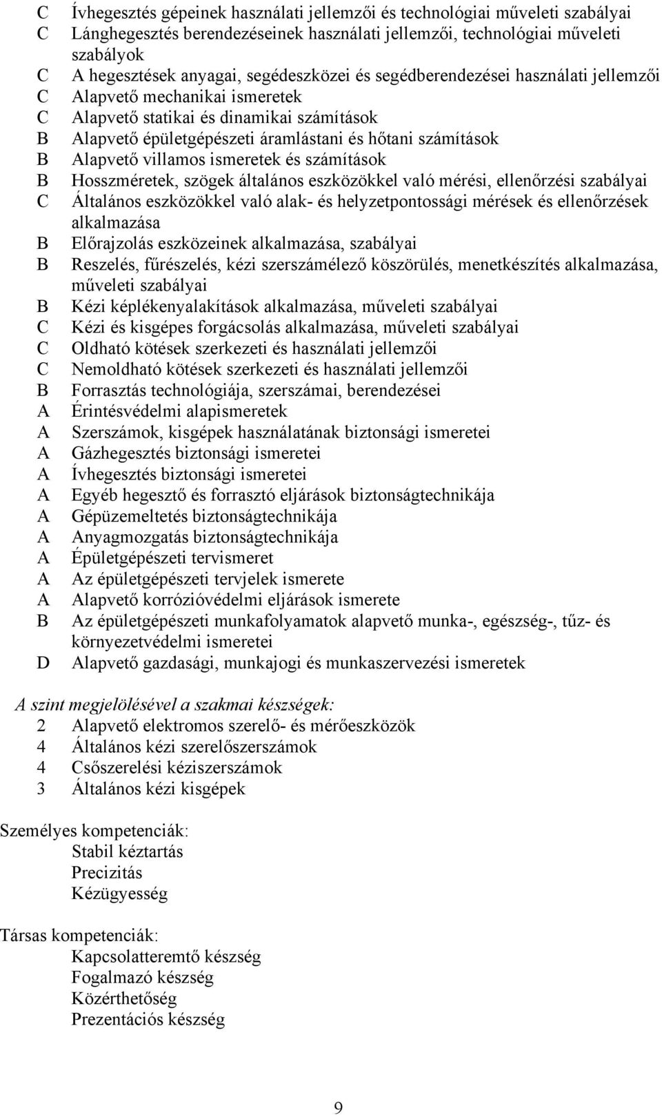 számítások Hosszméretek, szögek általános eszközökkel való mérési, ellenőrzési szabályai Általános eszközökkel való alak- és helyzetpontossági mérések és ellenőrzések alkalmazása Előrajzolás