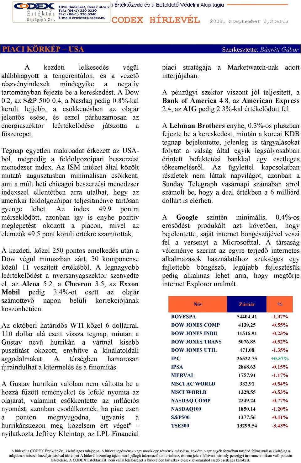 Tegnap egyetlen makroadat érkezett az USAból, mégpedig a feldolgozóipari beszerzési menedzser index.