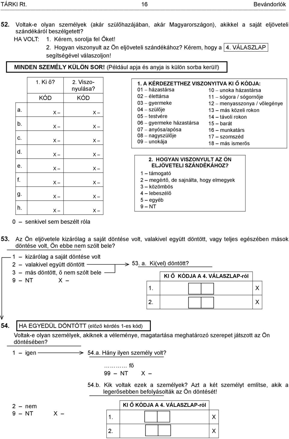 Ki ő? 2. Viszonyulása? KÓD KÓD 1.