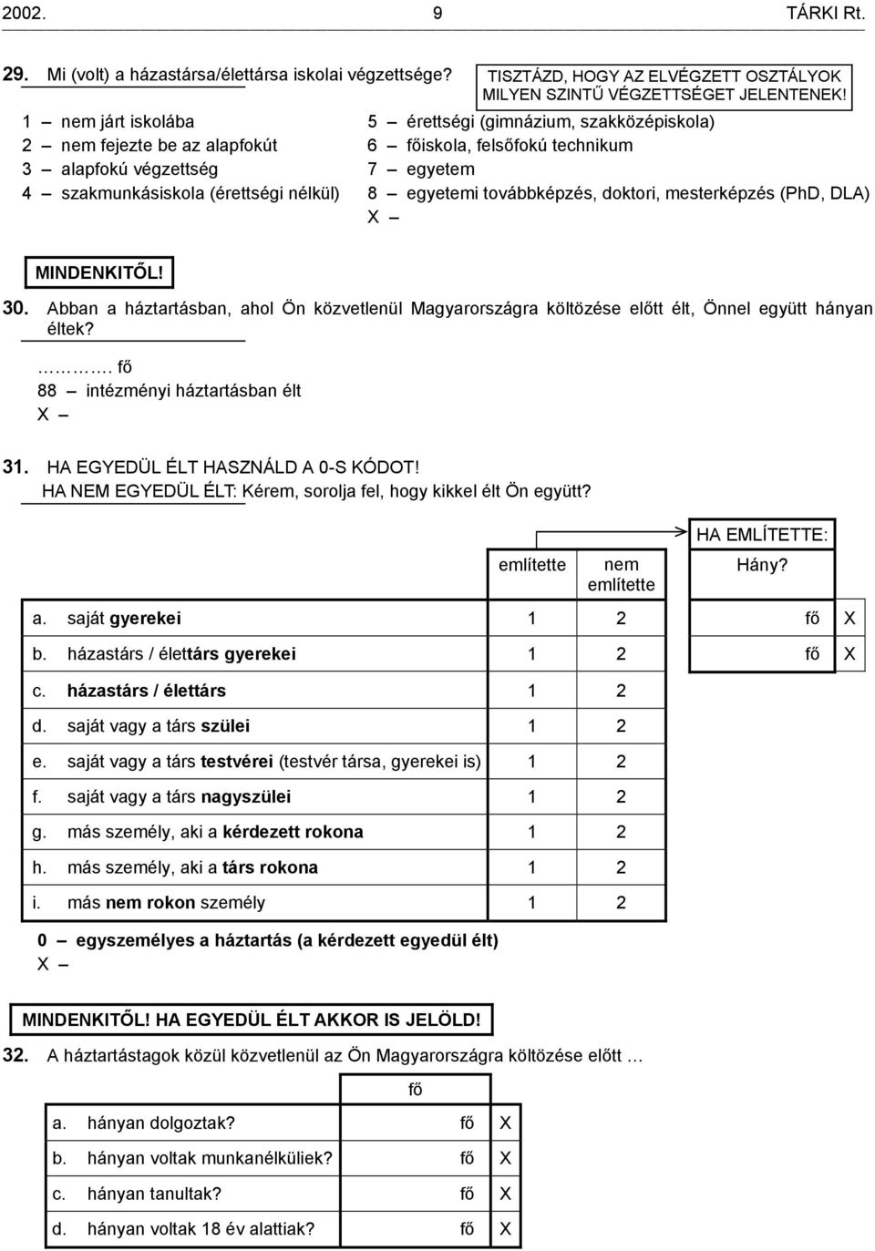 5 érettségi (gimnázium, szakközépiskola) 6 főiskola, felsőfokú technikum 7 egyetem 8 egyetemi továbbképzés, doktori, mesterképzés (PhD, DLA) MINDENKITŐL! 30.