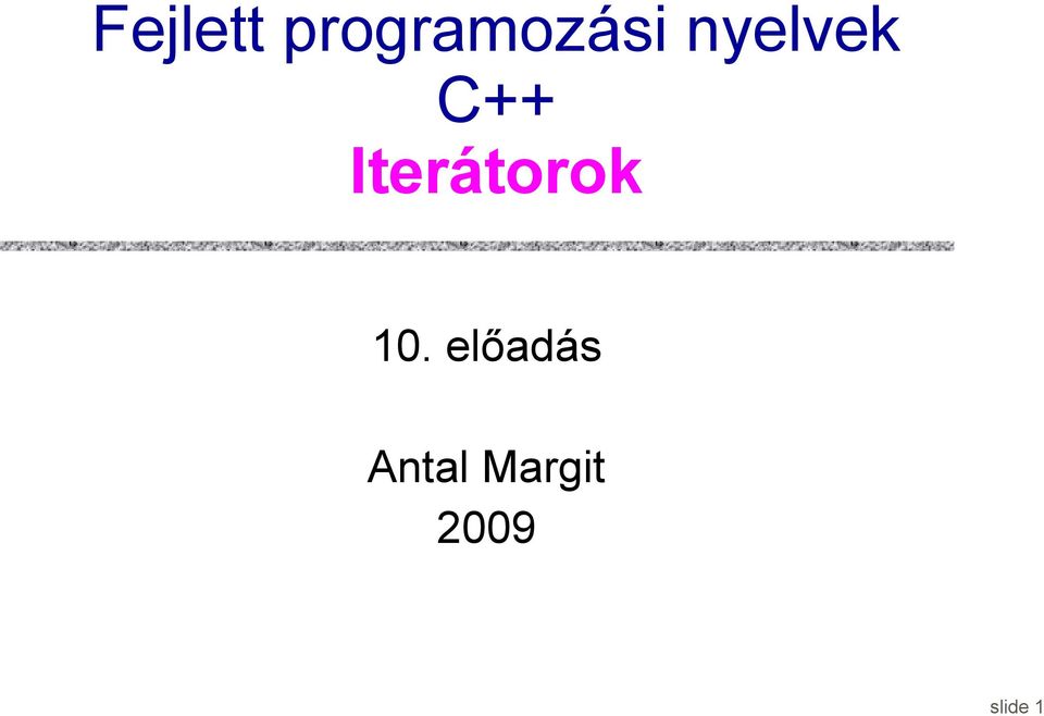 Iterátorok 10.