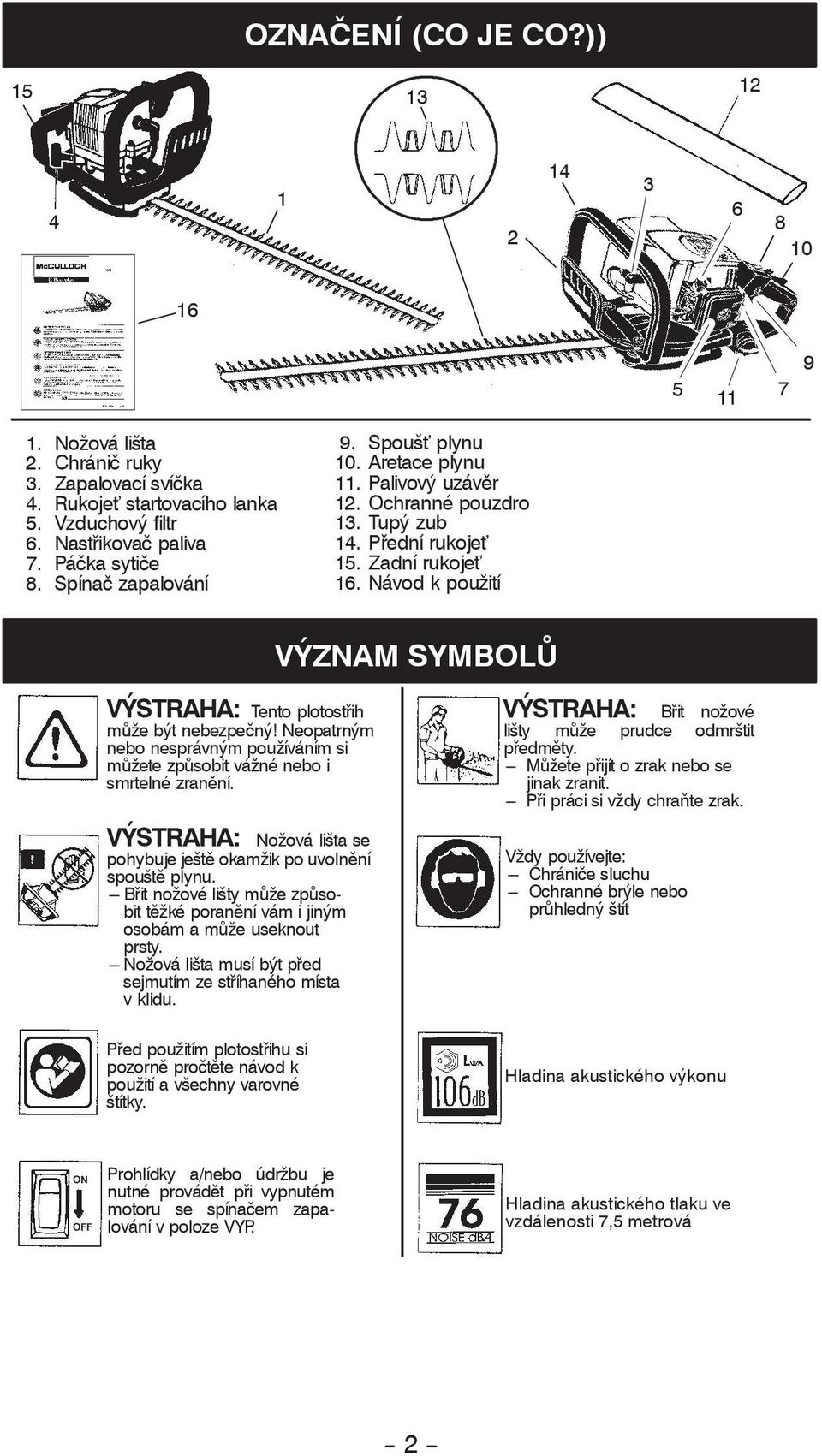 Návod k použití VÝZNAMSYMBOL VÝSTRAHA: Tentoplotost ih m žebýtnebezpe ný!neopatrným nebo nesprávným používáním si m žetezp sobitvážnéneboi smrtelnézran ní.