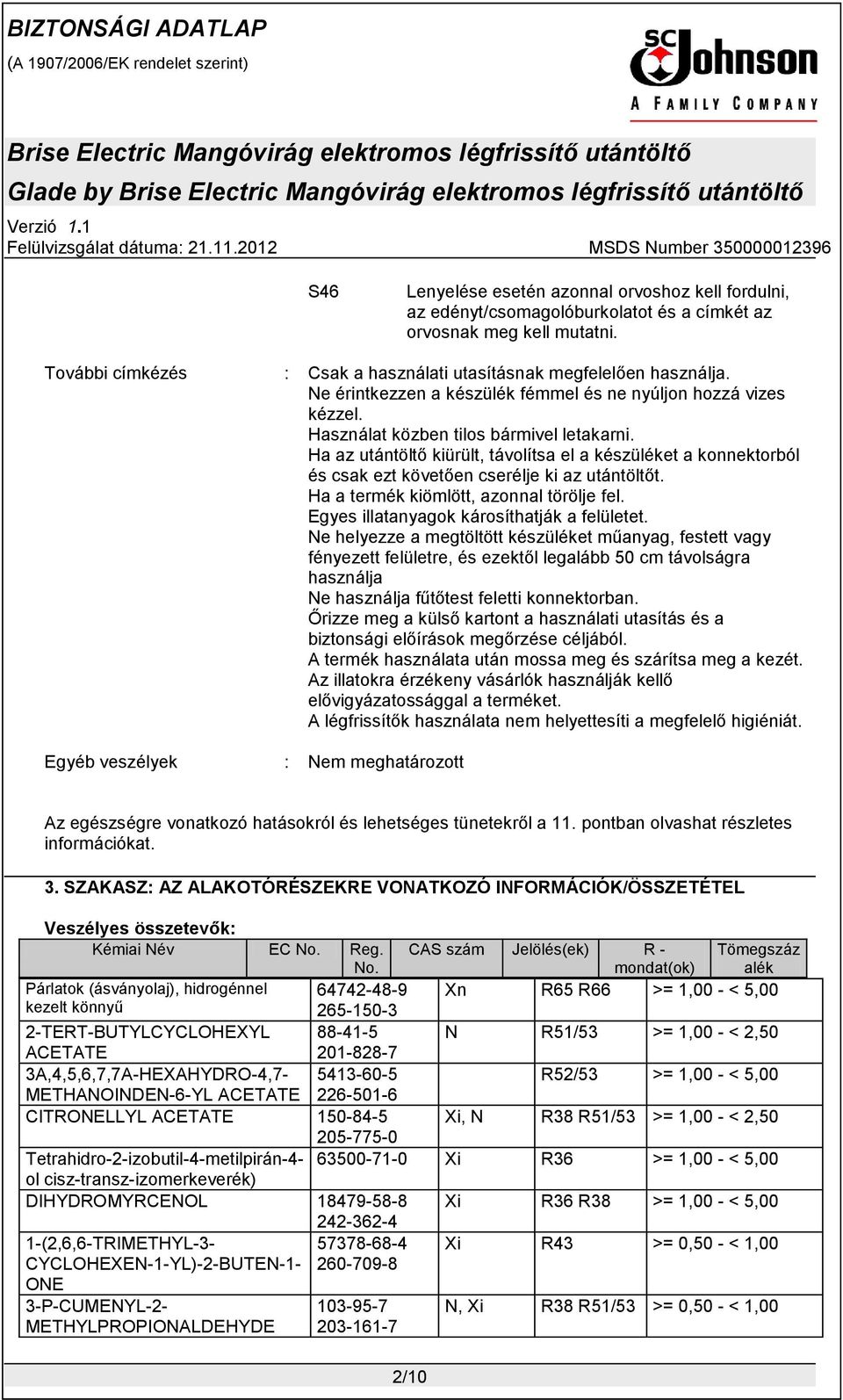 Ha az utántöltő kiürült, távolítsa el a készüléket a konnektorból és csak ezt követően cserélje ki az utántöltőt. Ha a termék kiömlött, azonnal törölje fel.