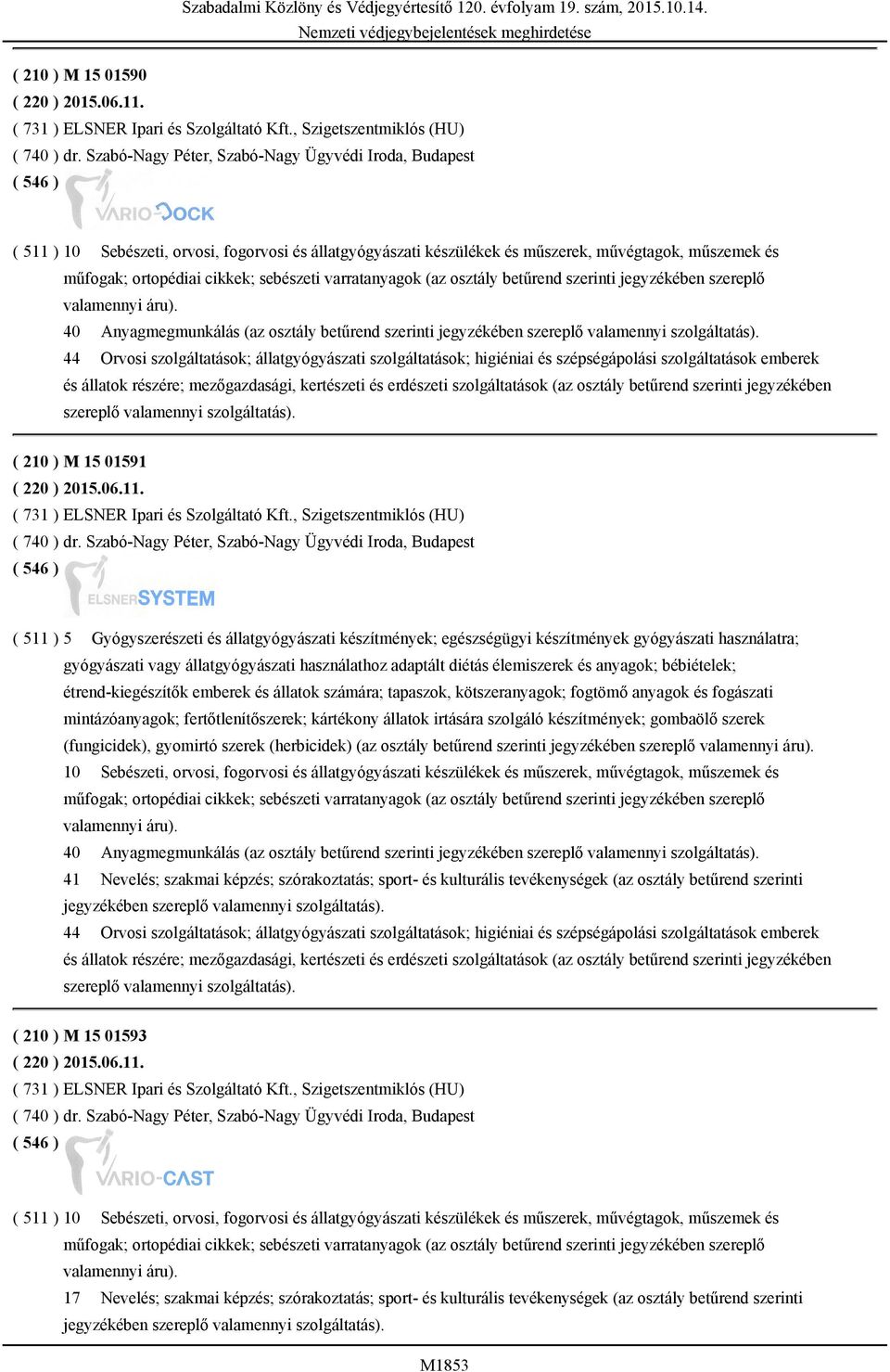 varratanyagok (az osztály betűrend szerinti jegyzékében szereplő valamennyi áru). 40 Anyagmegmunkálás (az osztály betűrend szerinti jegyzékében szereplő valamennyi szolgáltatás).