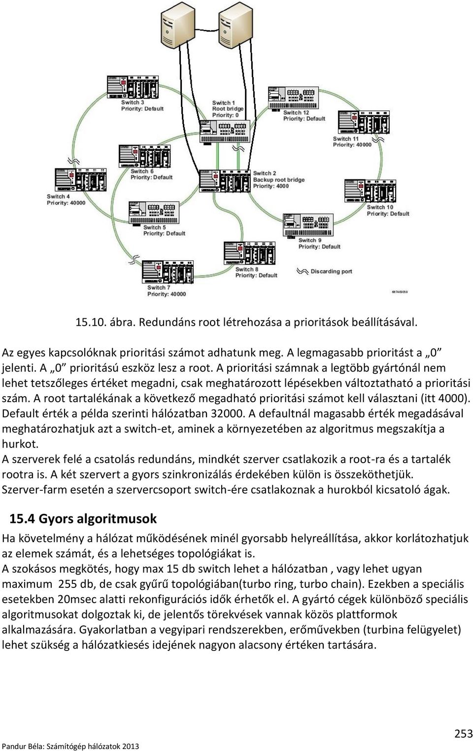 A root tartalékának a következő megadható prioritási számot kell választani (itt 4000). Default érték a példa szerinti hálózatban 32000.