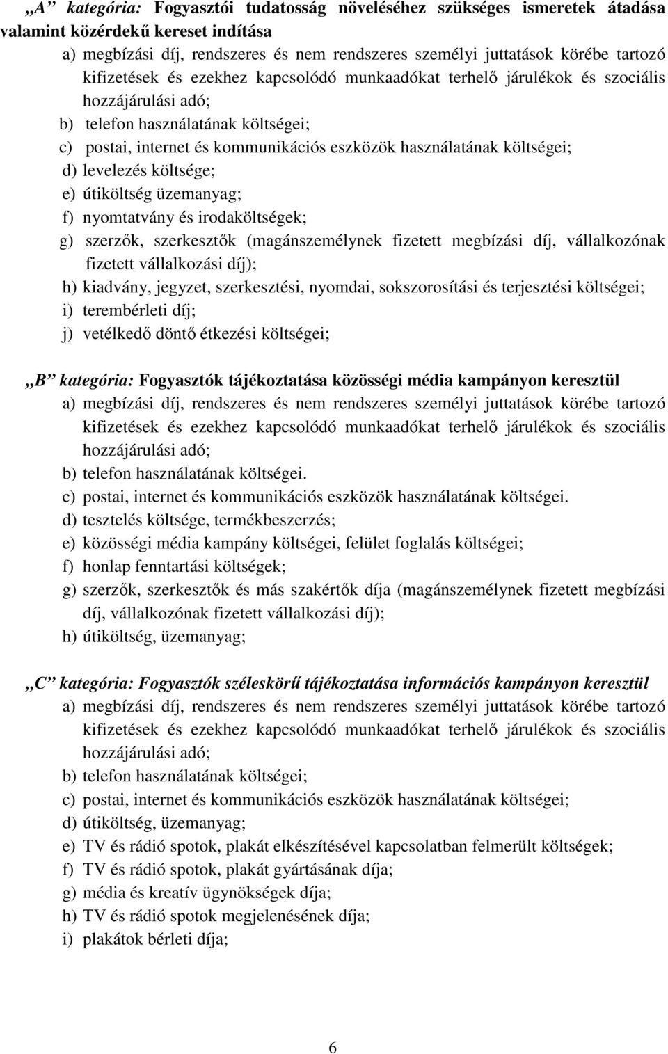 költségei; d) levelezés költsége; e) útiköltség üzemanyag; f) nyomtatvány és irodaköltségek; g) szerzők, szerkesztők (magánszemélynek fizetett megbízási díj, vállalkozónak fizetett vállalkozási díj);