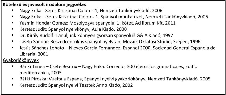 Spanyol munkafüzet, Nemzeti Tankönyvkiadó, 2006 Yasmín Hondar Gómez: Mosolyogva