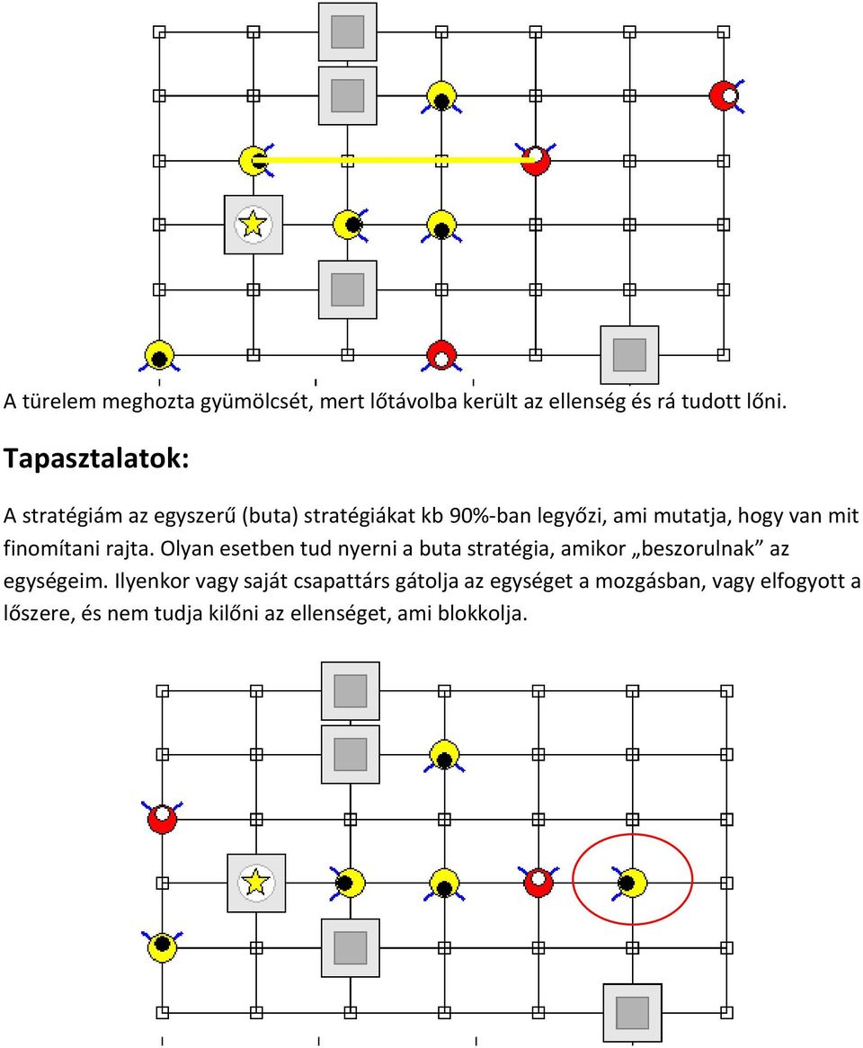 finomítani rajta. Olyan esetben tud nyerni a buta stratégia, amikor beszorulnak az egységeim.