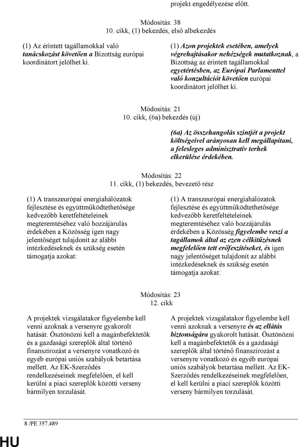 koordinátort jelölhet ki. Módosítás: 21 10. cikk, (6a) bekezdés (új) Módosítás: 22 11.