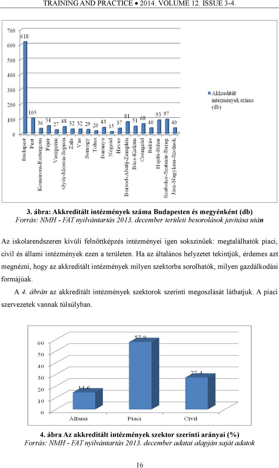 Ha az általános helyzetet tekintjük, érdemes azt megnézni, hogy az akkreditált intézmények milyen szektorba sorolhatók, milyen gazdálkodási formájúak. A 4.