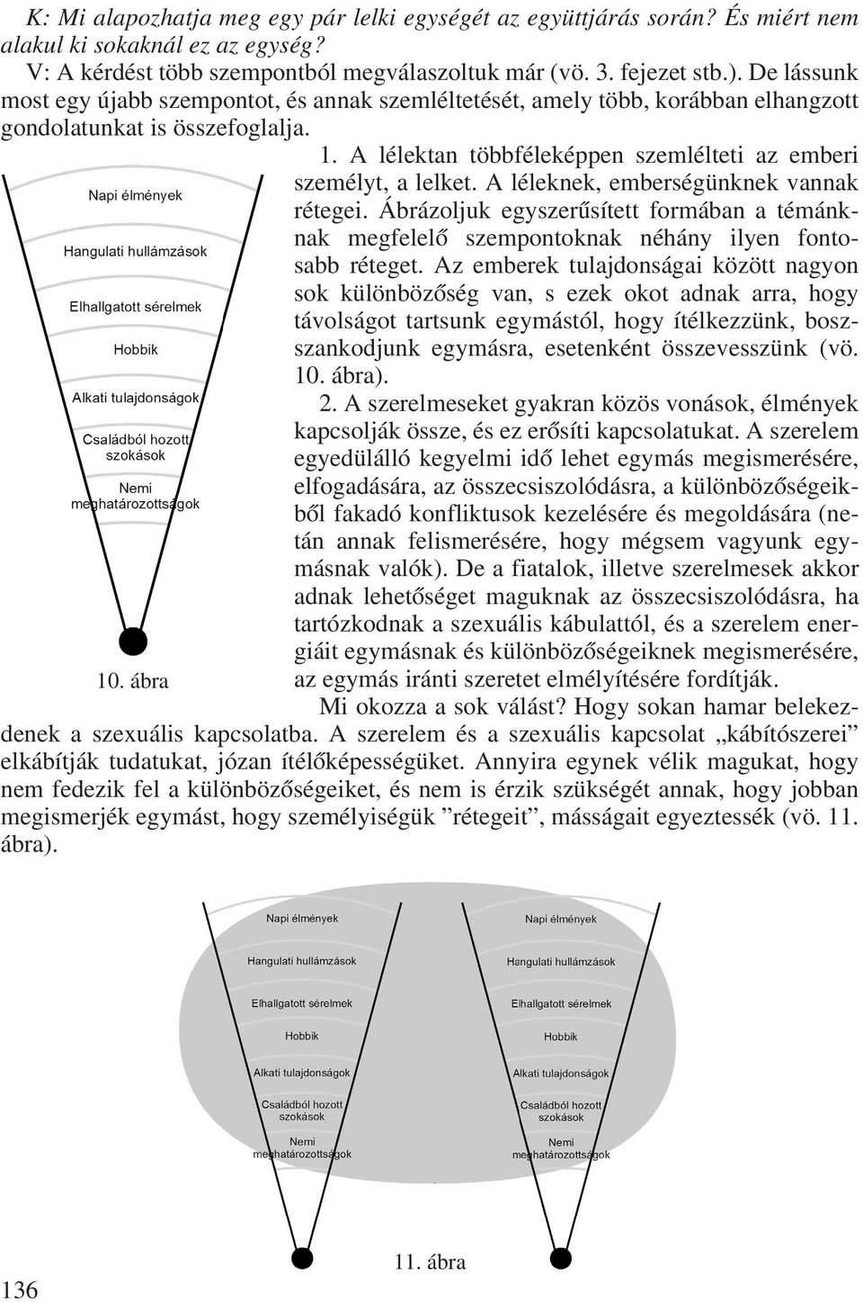 A léleknek, emberségünknek vannak rétegei. Ábrázoljuk egyszerûsített formában a témánknak megfelelô szempontoknak néhány ilyen fontosabb réteget.