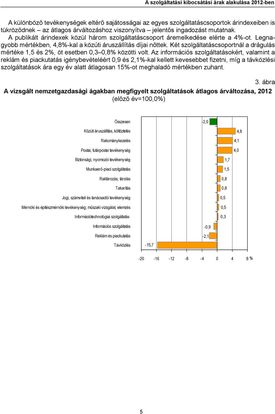 Két csoportnál a drágulás mértéke 1,5 és 2%, öt esetben 0,3 0,8% közötti volt.