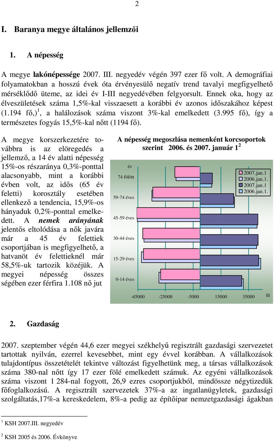 Ennek oka, hogy az élveszületések száma 1,5%-kal visszaesett a korábbi év azonos idıszakához képest (1.194 fı,) 1, a halálozások száma viszont 3%-kal emelkedett (3.