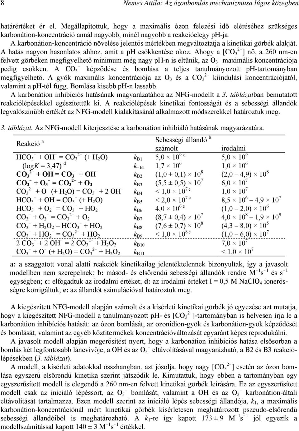 A karbonátion-koncentráció növelése jelentős mértékben megváltoztatja a kinetikai görbék alakját. A hatás nagyon hasonlatos ahhoz, amit a ph csökkentése okoz. Ahogy a [CO 2!