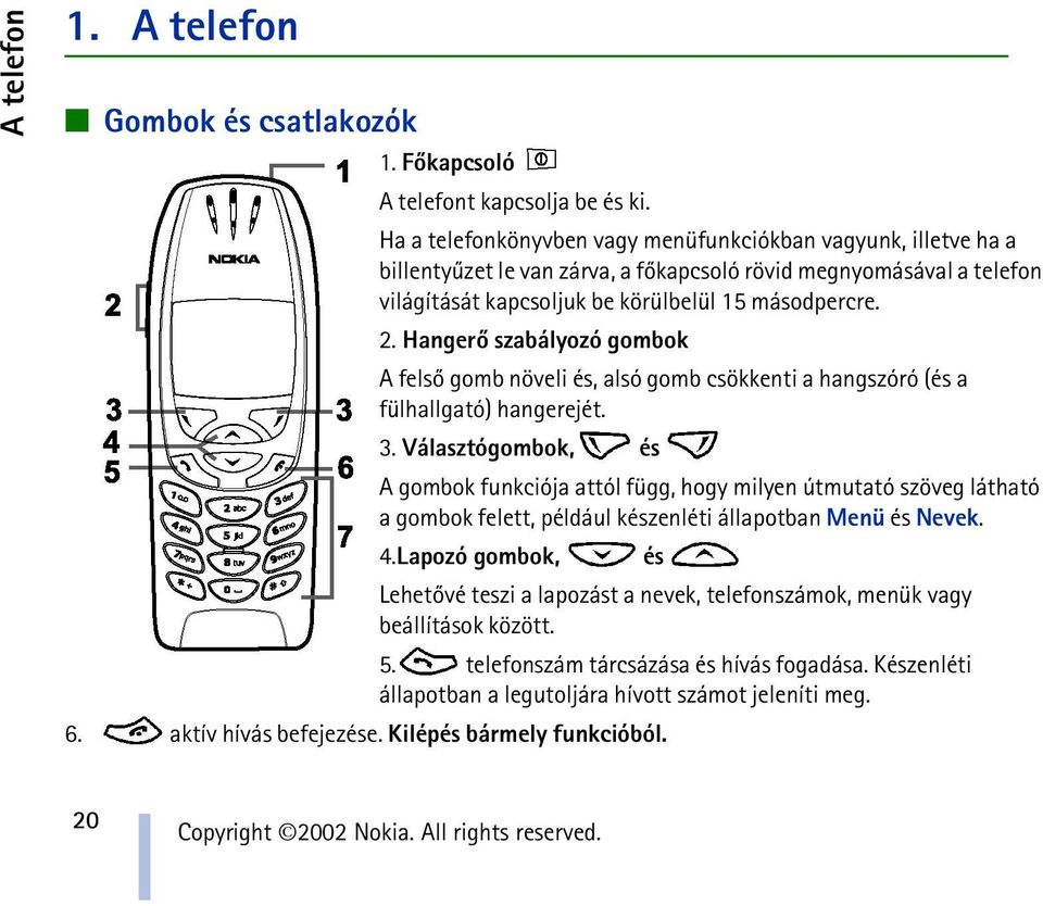 Hangerõ szabályozó gombok A felsõ gomb növeli és, alsó gomb csökkenti a hangszóró (és a fülhallgató) hangerejét. 3.