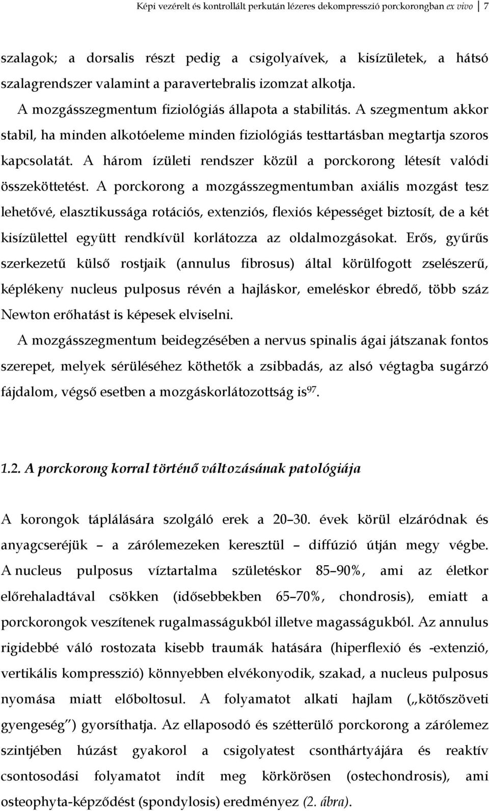 A három ízületi rendszer közül a porckorong létesít valódi összeköttetést.