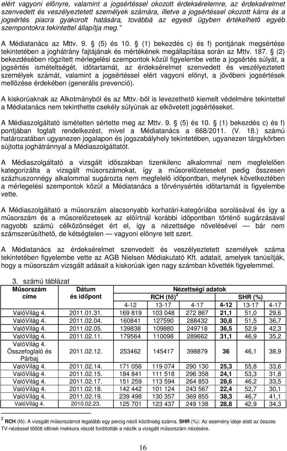 (1) bekezdés c) és f) pontjának megsértése tekintetében a joghátrány fajtájának és mértékének megállapítása során az Mttv. 187.