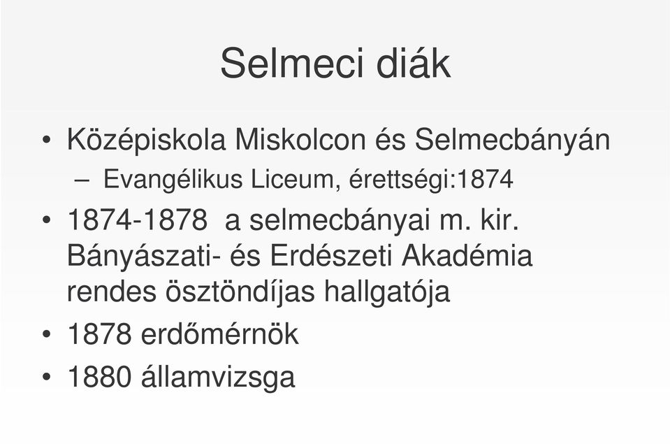 selmecbányai m. kir.