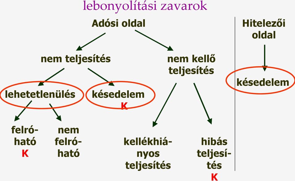 nem kellő teljesítés késedelem felróható K nem