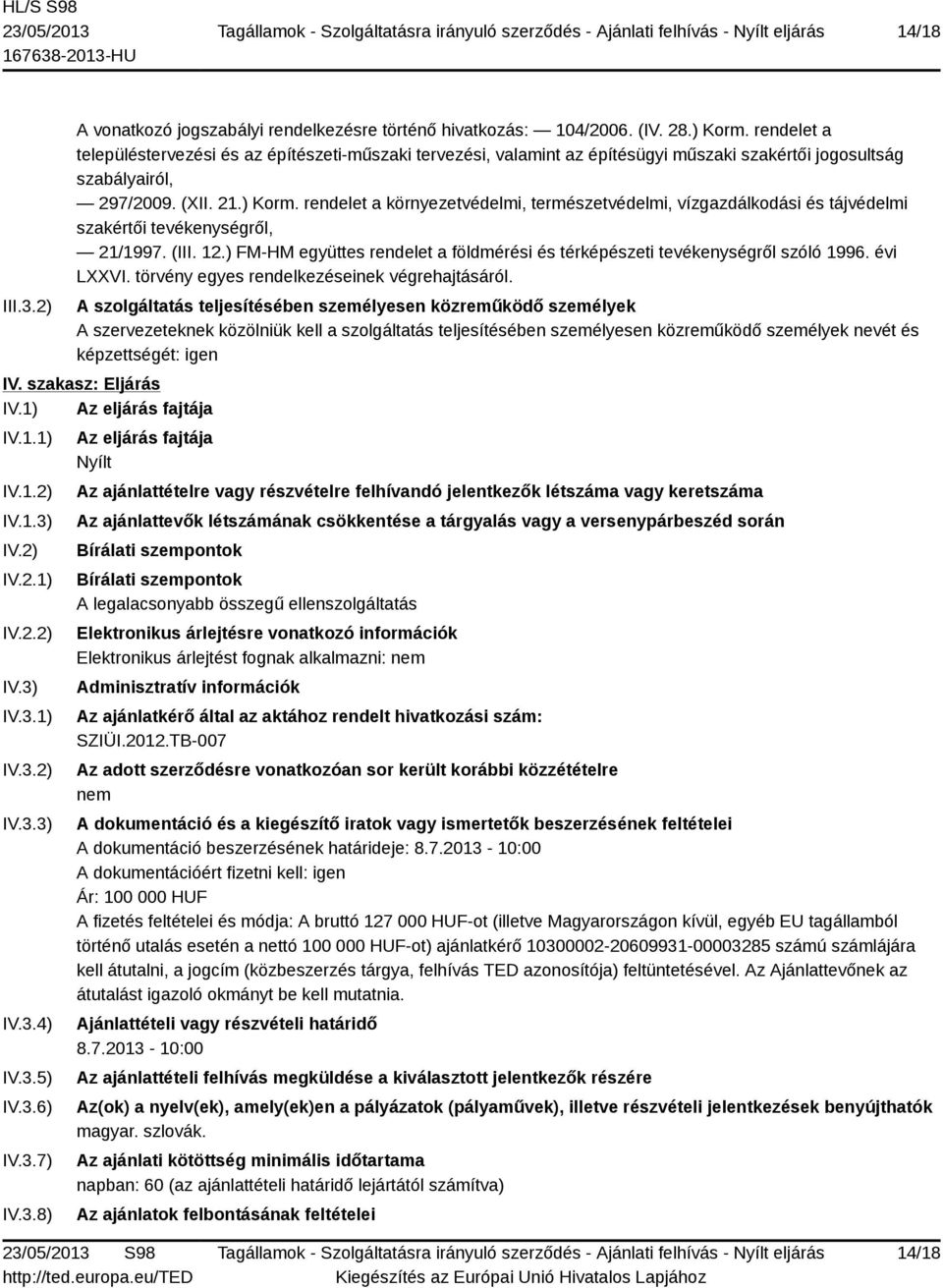 rendelet a környezetvédelmi, természetvédelmi, vízgazdálkodási és tájvédelmi szakértői tevékenységről, 21/1997. (III. 12.