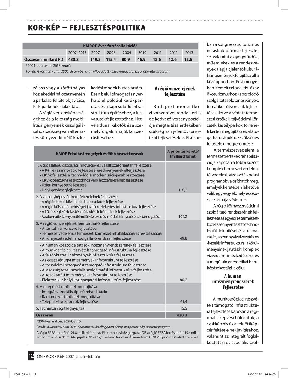 A régió versenyképességéhez és a lakosság mobilitási igényeinek kiszolgálásához szükség van alternatív, környezetkímélő közlekedési módok biztosítására.