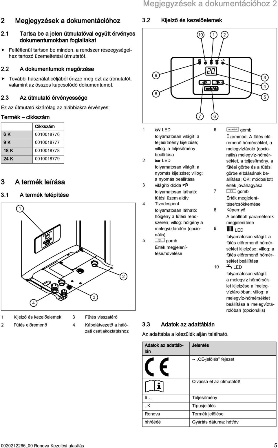 2.3 Az útmutató érvényessége Ez az útmutató kizárólag az alábbiakra érvényes: 9 8 3 4 5 Termék cikkszám 7 6 Cikkszám 6 K 0010018776 9 K 0010018777 18 K 0010018778 24 K 0010018779 3 A termék leírása 3.