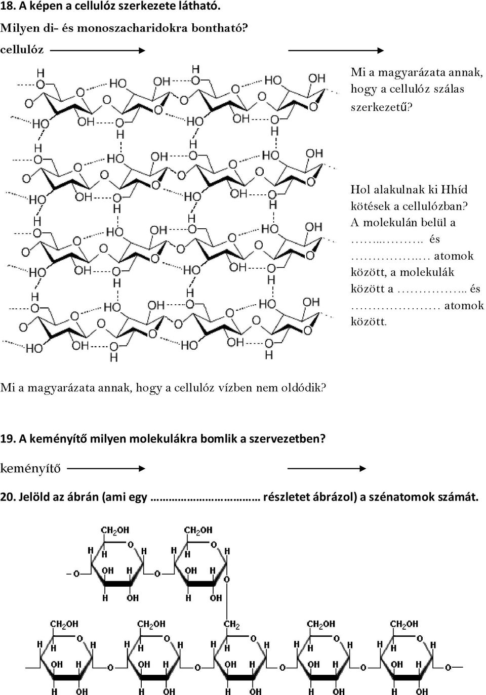 A molekulán belül a... és. atomok között, a molekulák között a.. és atomok között.