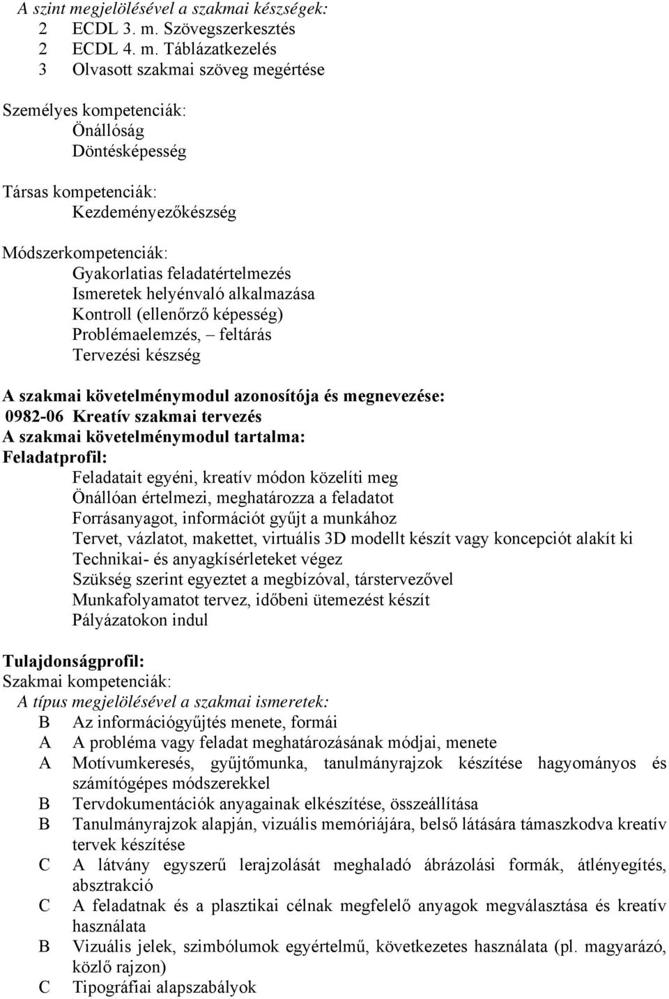 Szövegszerkesztés 2 ECDL 4. m.