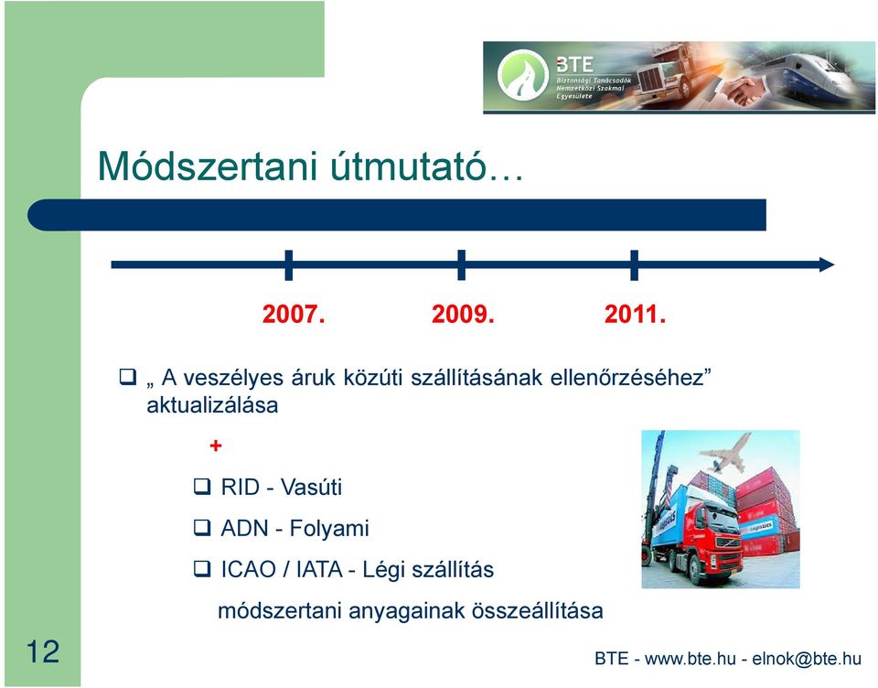 ellenőrzéséhez aktualizálása + RID - Vasúti ADN -