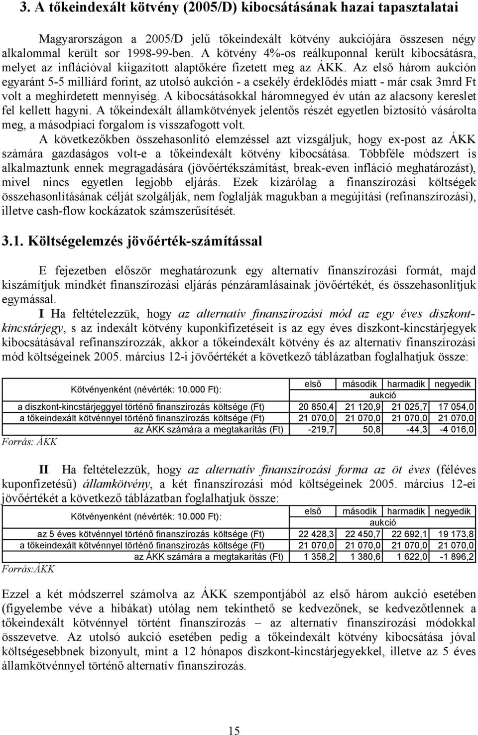 Az első három aukción egyaránt 5-5 milliárd forint, az utolsó aukción - a csekély érdeklődés miatt - már csak 3mrd Ft volt a meghirdetett mennyiség.