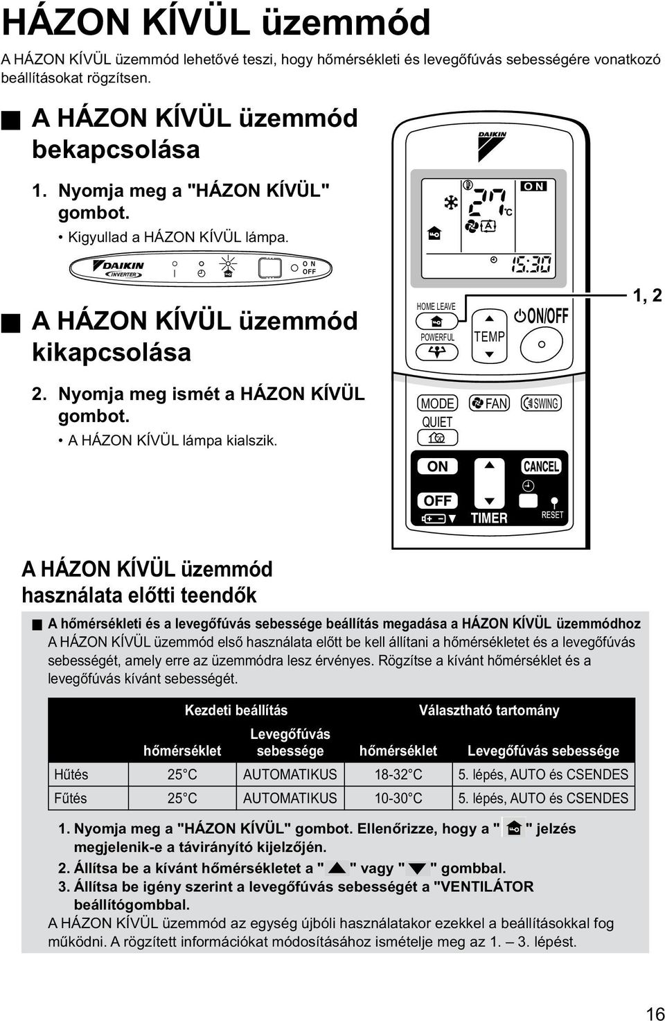 A HÁZON KÍVÜL lámpa kialszik.