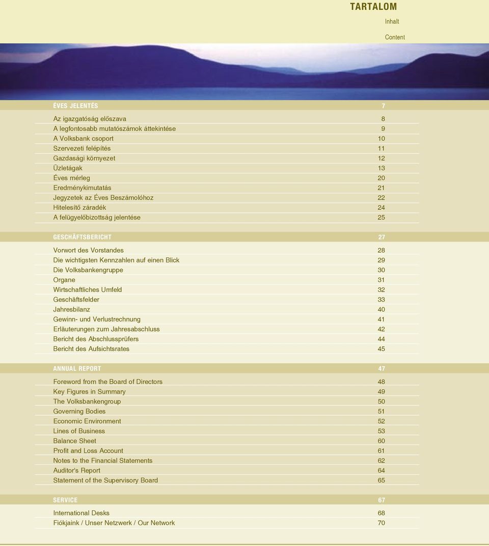 einen Blick 29 Die Volksbankengruppe 30 Organe 31 Wirtschaftliches Umfeld 32 Geschäftsfelder 33 Jahresbilanz 40 Gewinn- und Verlustrechnung 41 Erläuterungen zum Jahresabschluss 42 Bericht des