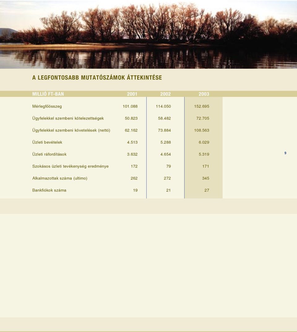 705 Ügyfelekkel szembeni követelések (nettó) 62.162 73.884 108.563 Üzleti bevételek 4.513 5.288 6.