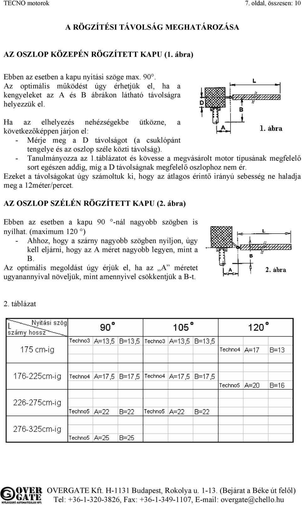 Ha az elhelyezés nehézségekbe ütközne, a következőképpen járjon el: - Mérje meg a D távolságot (a csuklópánt tengelye és az oszlop széle közti távolság). - Tanulmányozza az 1.