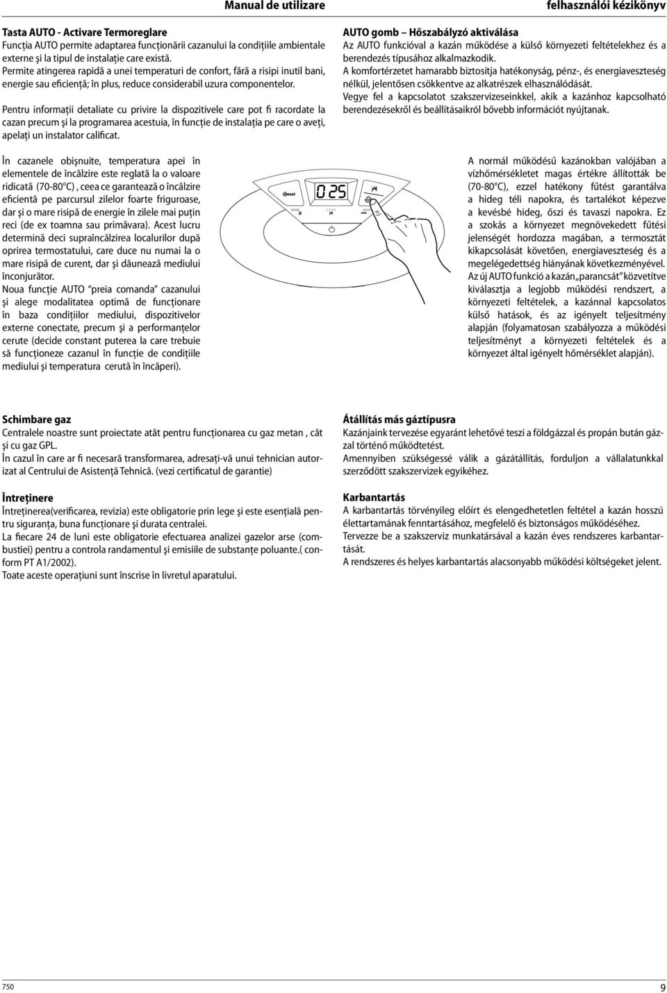 Pentru informaţii detaliate cu privire la dispozitivele care pot fi racordate la cazan precum şi la programarea acestuia, în funcţie de instalaţia pe care o aveţi, apelaţi un instalator calificat.