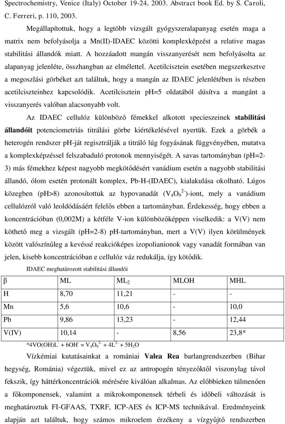 A hozzáadott mangán visszanyerését nem befolyásolta az alapanyag jelenléte, összhangban az elmélettel.