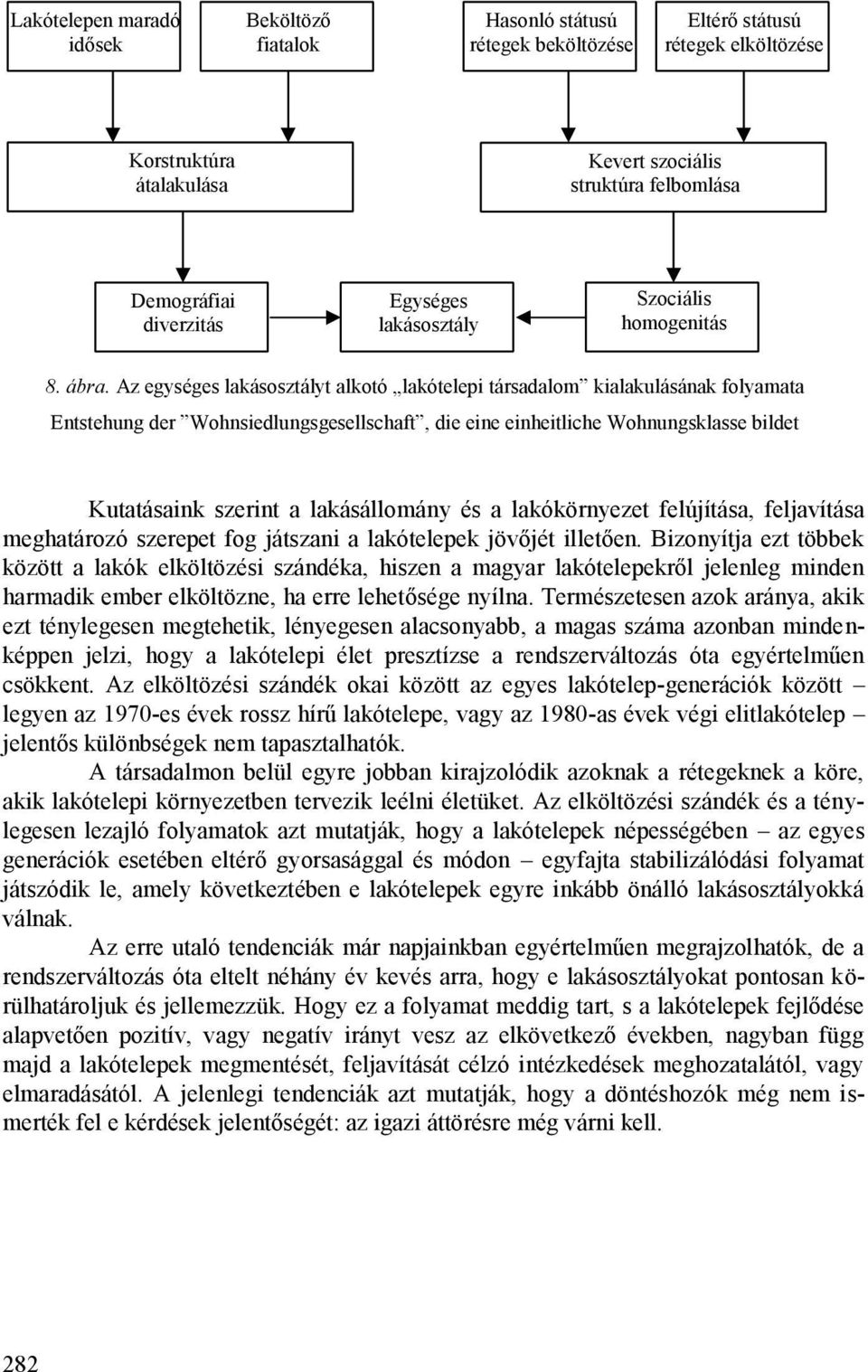 Az egységes lakásosztályt alkotó lakótelepi társadalom kialakulásának folyamata Entstehung der Wohnsiedlungsgesellschaft, die eine einheitliche Wohnungsklasse bildet Kutatásaink szerint a