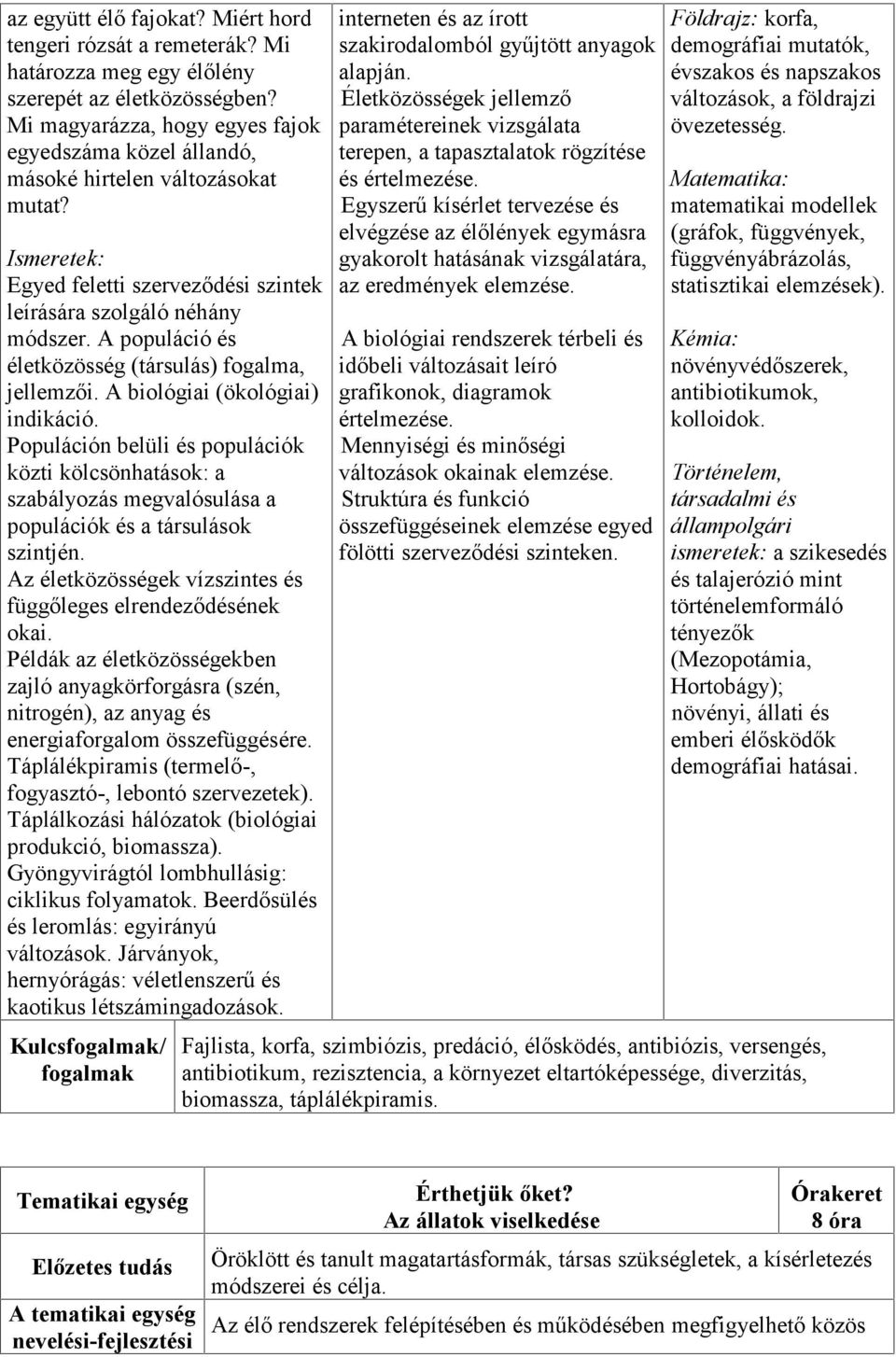 A populáció és életközösség (társulás) fogalma, jellemzői. A biológiai (ökológiai) indikáció.