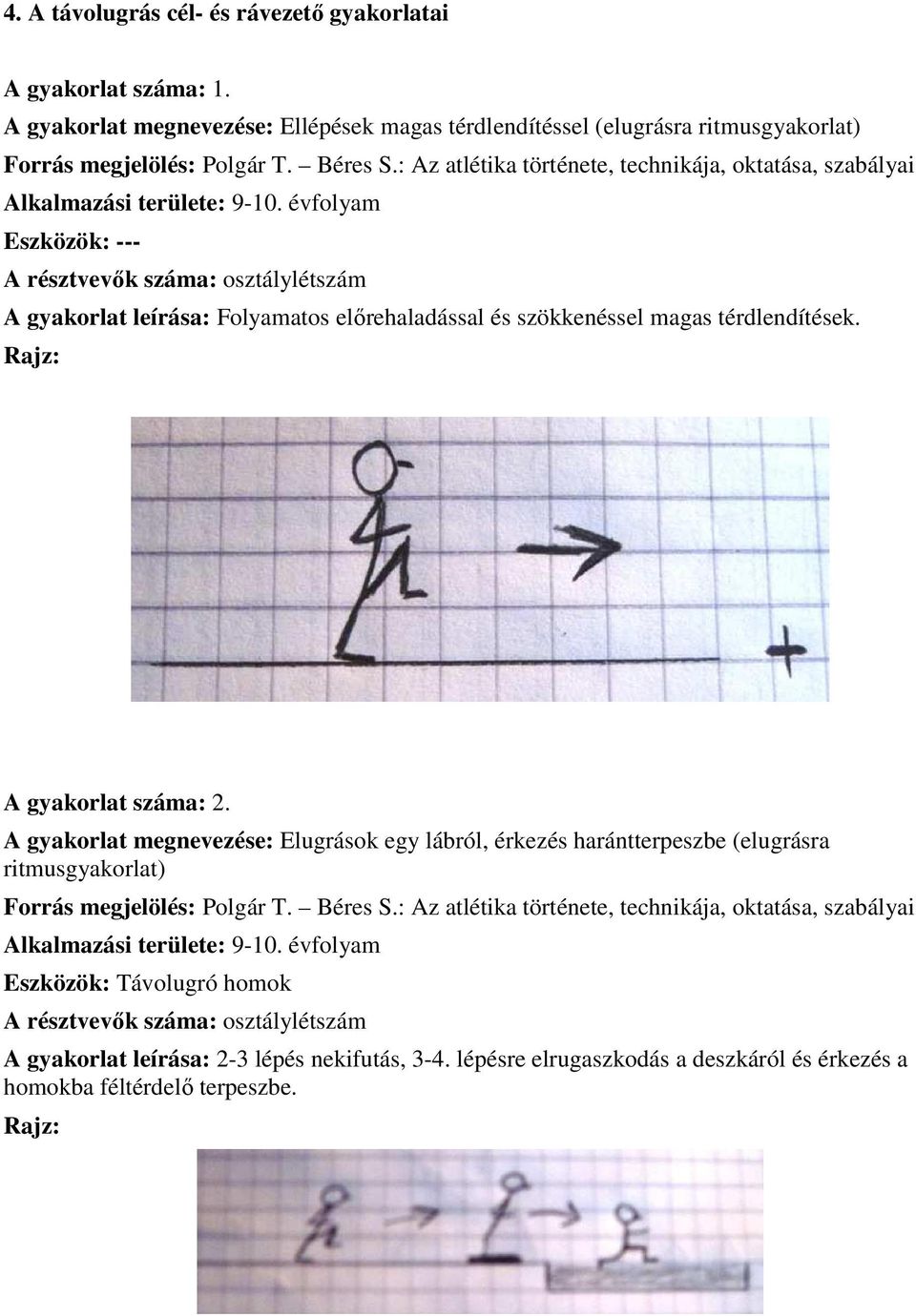 A gyakorlat száma: 2. A gyakorlat megnevezése: Elugrások egy lábról, érkezés harántterpeszbe (elugrásra ritmusgyakorlat) Forrás megjelölés: Polgár T. Béres S.