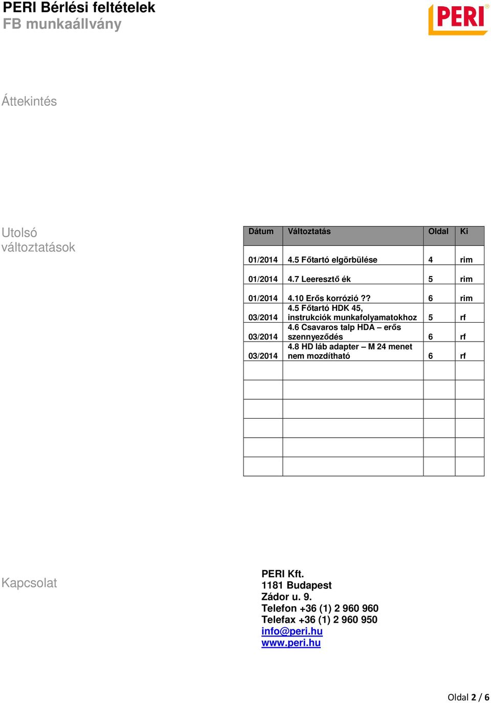 5 Főtartó HDK 45, instrukciók munkafolyamatokhoz 5 rf 03/2014 4.6 Csavaros talp HDA erős szennyeződés 6 rf 03/2014 4.