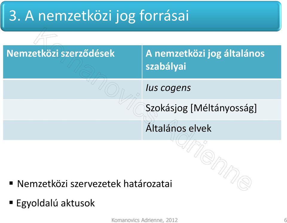 [Méltányosság] Általános elvek Nemzetközi szervezetek