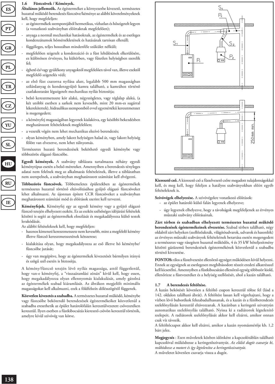 vízhatlan és hőszigetelt legyen (a vonatkozó szabványban előírtaknak megfelelően); - anyaga a normál mechanikai hatásoknak, az égéstermékek és az esetleges kondenzátumok hőmérsékletének és hatásának