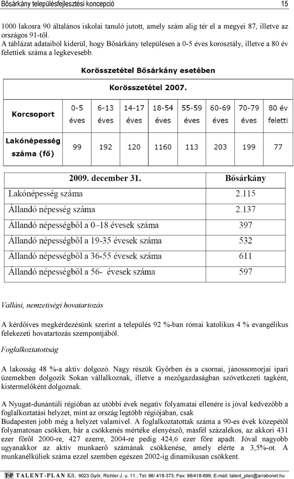 Vallási, nemzetiségi hovatartozás A kérdőíves megkérdezésünk szerint a település 92 %-ban római katolikus 4 % evangélikus felekezeti hovatartozás szempontjából.