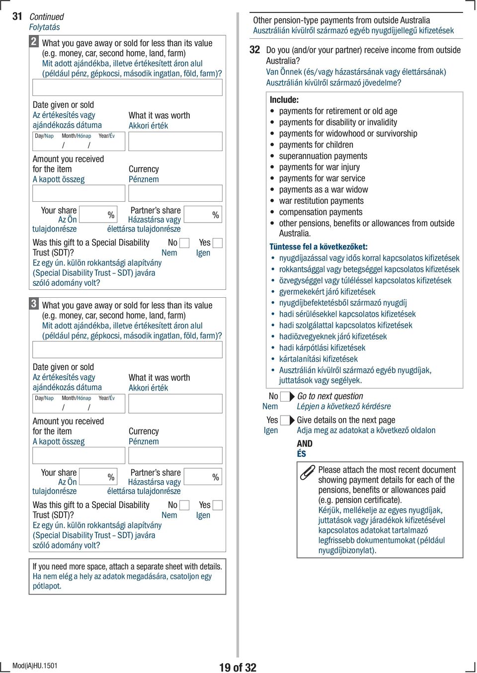 külön rokkantsági alapítvány (Special Disability Trust SDT) javára szóló adomány volt?