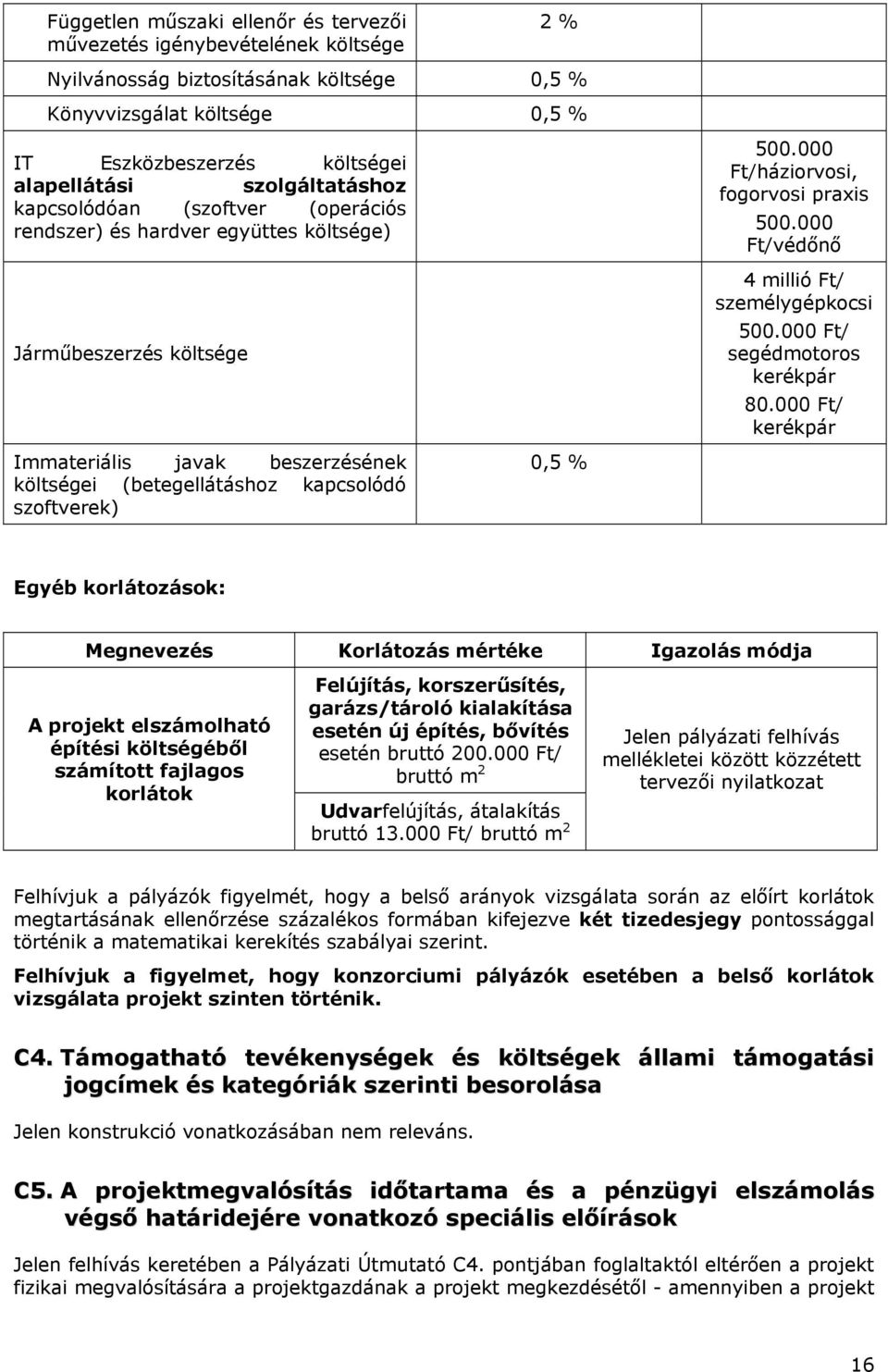 0,5 % 500.000 Ft/háziorvosi, fogorvosi praxis 500.000 Ft/védőnő 4 millió Ft/ személygépkocsi 500.000 Ft/ segédmotoros kerékpár 80.