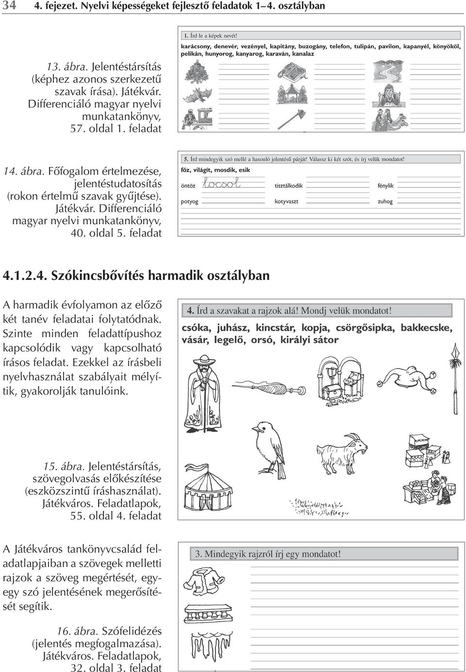 Szinte minden feladattípushoz kapcsolódik vagy kapcsolható írásos feladat. Ezekkel az írásbeli nyelvhasználat szabályait mélyítik, gyakorolják tanulóink. 15. ábra.